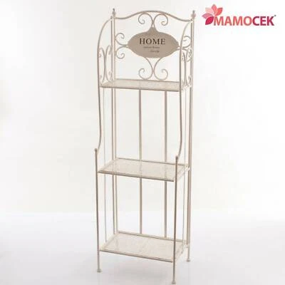 ETAGERE Libreria scaffale ferro bianco home 3 mensole piani 40x25 h124 shabby - Immagine 1 di 3