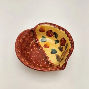 Tazón italiano pintado a mano en forma de corazón de 6" plato de dulces/nueces - Imagen 1 de 12