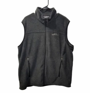 Eddie Bauer Giubbotto Giacca Uomo XL Full Zip Pile Outdoor Escursionismo Golf Tasche Grigio - Foto 1 di 4