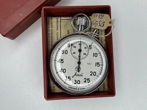 1988 Vintage USSR Mechanical Stopwatch Agat Box Passport Chrome-Plated Zlatoust - Picture 1 of 14
