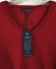 Hart Schaffner Marx V-Neck Sweater Mens 3Xb Red Extra Fine Merino Wool $99.50