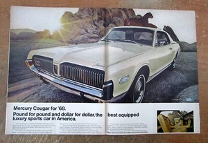 Mercury Cougar 1968 ""libra por libra"" anuncio en color original - Imagen 1 de 1