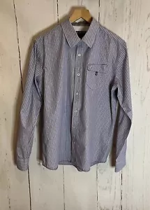 Duck And Cover Shirt Blue Strip Size L 44” Chest - Picture 1 of 9
