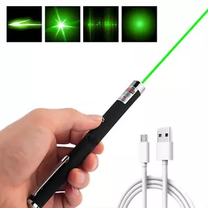 Puntero Láser Recargable USB Linterna Luz Verde Largo Alcance Presentación Láser - Imagen 1 de 5
