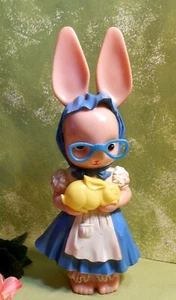 1950's Hard Plastic Knickerbocker Easter Bunny Rabbit Bank - 11 1/2" - Picture 1 of 3