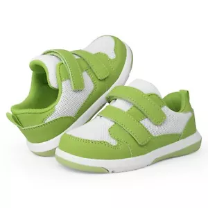 Toddler Breathable Shoes Boys Girls Green Sneaker Size 8 Wide Tennis Shoes Wa... - Picture 1 of 7