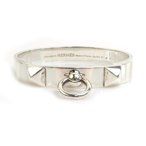 HERMÈS Bracciale originale HERMES Collier de Chien PM braccialetto argento 925 90123a