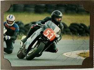 Motorradrennen Foto signiert "Best Wishes Richard, David ???' 80er Jahre? - Bild 1 von 2