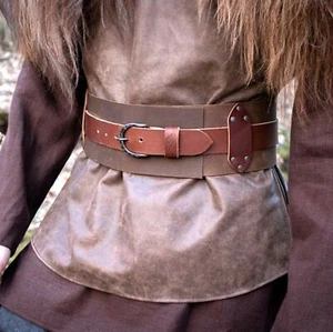 Medieval Roman Armor Belt Gladiator Leather Viking Warrior Wide Kidney Belt - Picture 1 of 4