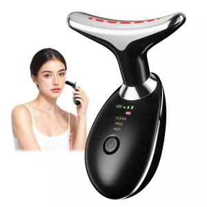 Hals Gesicht Beauty Gerät, 3 Farben LED Gesichts- und Nackenmassagegerät für Frauen, - Bild 1 von 6
