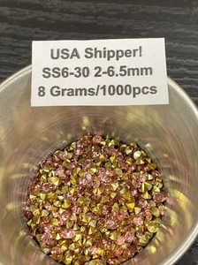 Loose Point Back Resin Rhinestones Light Pink SS6-30 1000pc Jewelry Repair 23 - Picture 1 of 9