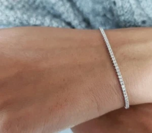 1.25 Ct Certified Diamond Tennis Bracelet 925 Silver White Rhodium Plated 7 Inch - Picture 1 of 4