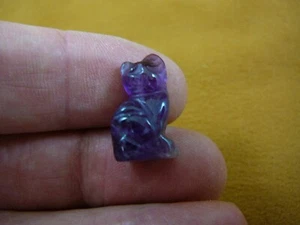 (an-Katze-12) Katze lila Amethyst 7/8" Perlen ANHÄNGER für Halskette Edelstein Fetisch - Bild 1 von 2