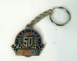 NASCAR Racing 50 Years metal Keychain Key Ring 1949-1998 Vintage - Picture 1 of 4