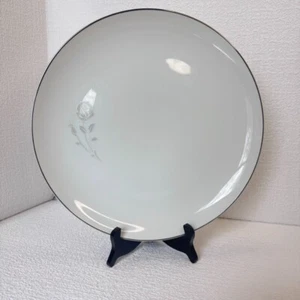 Momoyama Fine China Japan Serving Dish / Platter Gray/White Rose Platinum 12in - Picture 1 of 9