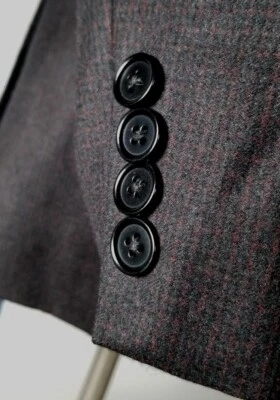 Chaqueta Blazer Abrigo Deportivo Tallia 46R Negro Naranja Cuadros Pico Solapa Foto 1 de 4