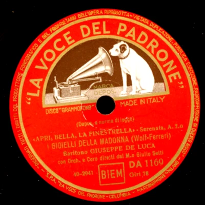 GIUSEPPE DE LUCA -BARITON- Apri, bella, la finestrella / Per me ora..78rpm S5822 - Bild 1 von 2