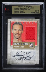 2006 ITG Ultimate Memorabilia 7th Edition Jersey & Gold /10 Dominik Hasek Auto