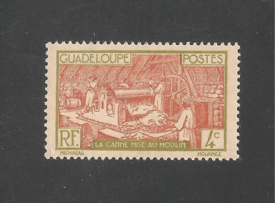 Guadeloupe #99 (A11) VF MINT - 1928-40 4c Sugar Mill  - Image 1 of 1