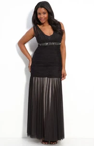 JS Collections Beaded Sleeveless Gown Plus Sz 18W Black - Picture 1 of 1