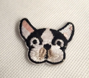 Small Frenchie Head French Bull Dog Embroidered Htf Rare Iron On/Sew On Patch - Picture 1 of 4