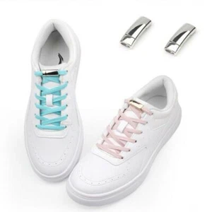 Magnetic Shoelaces Flat Elastic No Tie Shoe laces Kids Adult w. Magnet Buckle - Picture 1 of 33