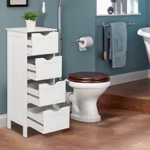 4 Drawers Storage Cabinet For Bathroom - Picture 1 of 13