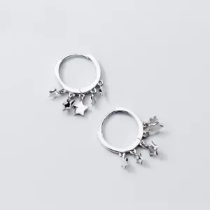Pendientes colgantes de aro de plata esterlina 925 A1220 - Imagen 1 de 11