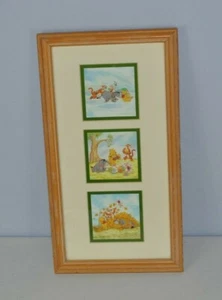 Vintage Disney Winnie The Pooh 100 Acre Wood Framed Art - A.A. Milne Original - Picture 1 of 7