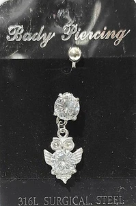PIERCING OMBELICO GIOIELLO JEWELRY NAVEL BELLY BARS 316L SURGICAL STEEL 1,6 MM - Picture 1 of 1