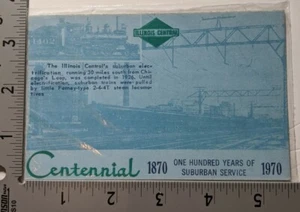 Illinois Central 1870-1970 Locomotive Train Postcard Centennial Blue 324/400 - Picture 1 of 5