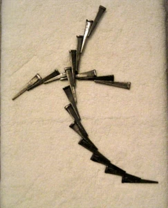 Metal Nail Art Cross Wall Hanging Dark Color By Broussard Jeweled Steel 13" Tall - Picture 1 of 6