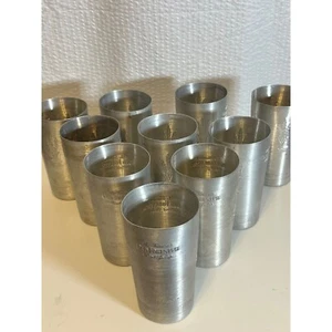 Vintage Old Forester Mint Julep Cups Aluminum Kentucky Derby Barware Set 10 - Picture 1 of 8