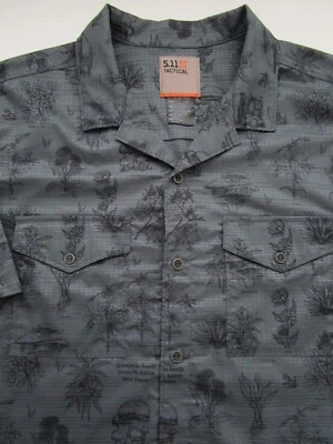 Camisa Para Hombres XL 5.11 Táctica Vay Camuflada Plantas Comestibles Hongos Botón a Presión Foto 1 de 4