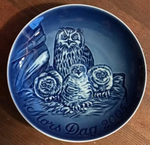 Bing And Grondahl B&G - Mother's Day Plate 2005 Horned Owl With Chicks - Boxed - Picture 1 of 7