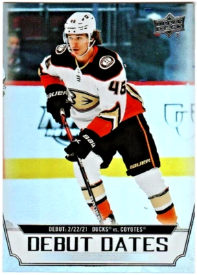 TREVOR ZEGRAS 22-23 UPPER DECK DEBUT DATES CARD # DD-13 DUCKS 2022-23 - Image 1 of 2