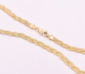 10" Diamond Cut Fox Braided Link Anklet Bracelet Chain Real 14K Yellow Gold 4gr - Picture 1 of 5
