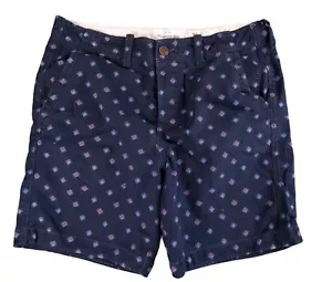Abercrombie & Fitch Shorts Men W32 L7 Blue Pattern Heavy Cotton - Imagen 1 de 9