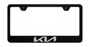 kia BLACK \ Metal License Plate Frame - Foto 1 di 2