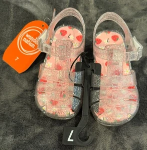 Wonder Nation Clear Jelly Sandals Shoes Scented Hook&Loop Toddler Girl 7 NWT NEW - Picture 1 of 18