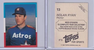 1982 Topps Baseball Sticker Card # 13 Nolan Ryan Houston Astros P NM - Picture 1 of 1