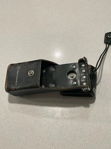vintage MOTOROLA black leather HOLSTER phone WALKI-TALKIE police radio BELT - Afbeelding 1 van 5