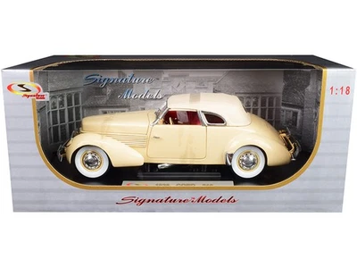 1936 Cord 810 Coupe Diecast Model Car Yellow Cream Top Red Interior 1/18 Sign... - Image 1 of 2