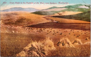POSTKARTE - FELDER IN DEN AUSLÄUFERN DES WESTENS - BEI SPOKANE, WASHINGTON - Bild 1 von 2