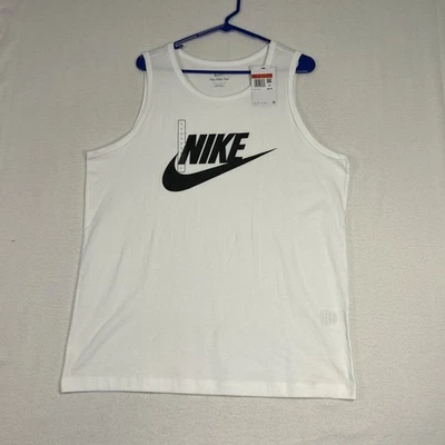 Regata Nike masculina esportiva branca grande sem mangas Swoosh AR4991-101 nova com etiquetas - Imagem 1 de 4