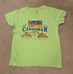 Camiseta Vintage CARIBBEAN CRUISING NORWEGIAN DAWN GREEN Talla Mediana - Imagen 1 de 7
