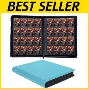Durable 16-Pocket Card Binder with Zipper for Secure Card Storage - Light Blue - Picture 1 of 9
