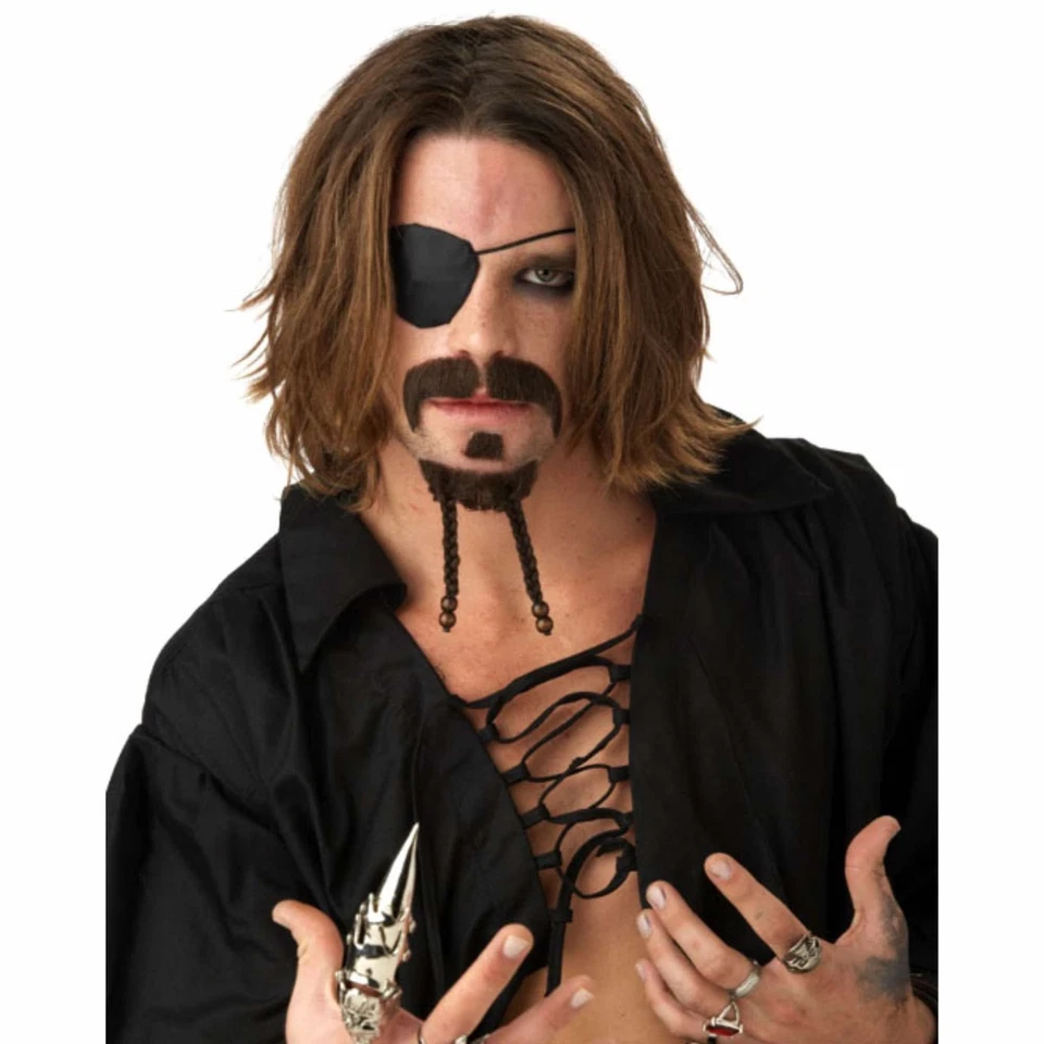Juego de bigote de barbilla disfraz bucanero pirata The Rouge para hombre Foto 1 de 1