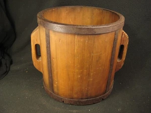 ANTIKER JAPANISCHER REISMESSEIMER AUS HOLZ ITO MASU - Bild 1 von 14