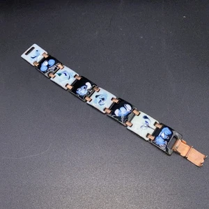 Bracciale Vintage MCM Smalto Su Rame Girocollo Maglia Blu Ottimo Regalo - Foto 1 di 6